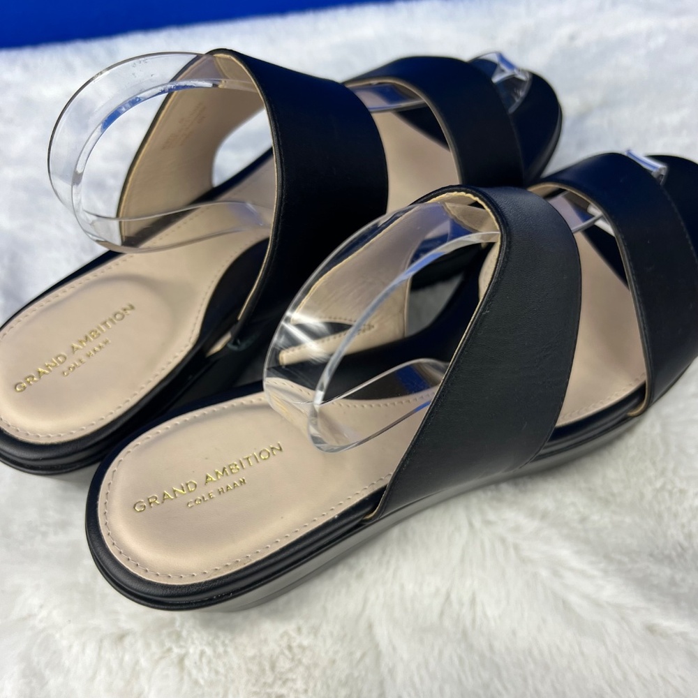 🚫|•GRAND AMBITION COLE HAAN•| Black Sandals Platform Dual Strap Size 8 - Picture 9 of 15